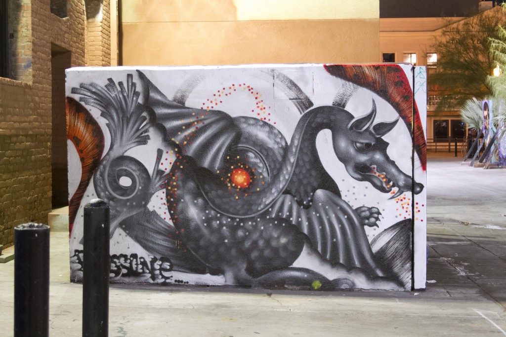 Santa Ana graffiti dragon